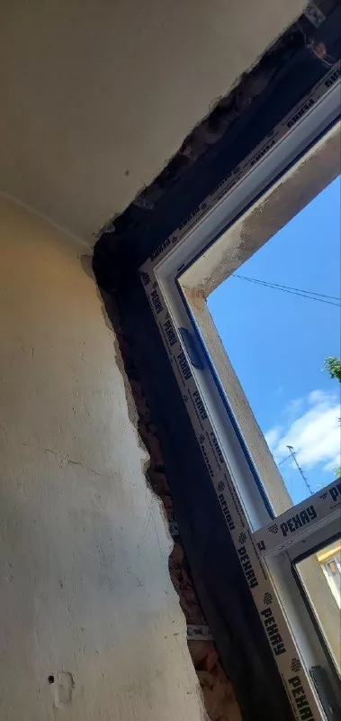 Угол рамы и откос